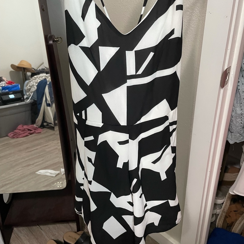 NWT black and white boutique romper!